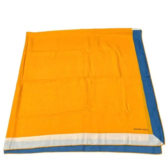 Hermes Yellow Cashmere Shawl - Picture 2 of 5